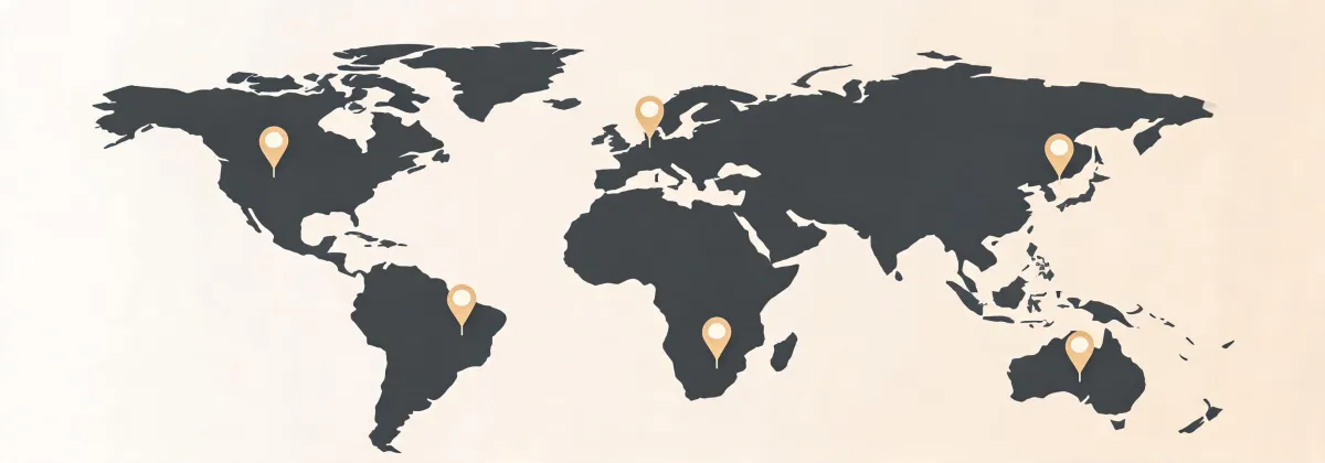 Map illustration of Hansgrohe project support locations